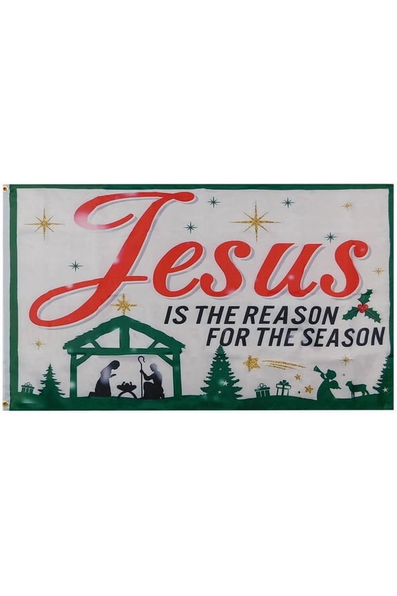 3x5 Ft White Seasonal Celebration Flag - 100D Woven Polyester