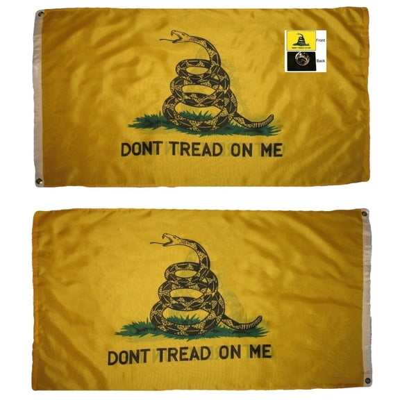 3x5 Gadsden Yellow Snake Culpeper Don't Tread On Me Double Sided Flag 3'x5' Pin