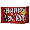 thumbnail image 1 of 3x5 Happy New Year Red White Stars Rough Tex Knitted Flag 3'x5' Banner, 1 of 5