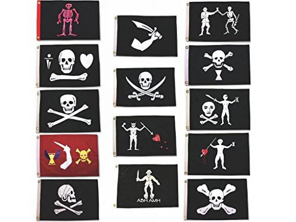 3x5 Historic Jolly Roger Pirate Captains Package Flag 3'x5' Grommets
