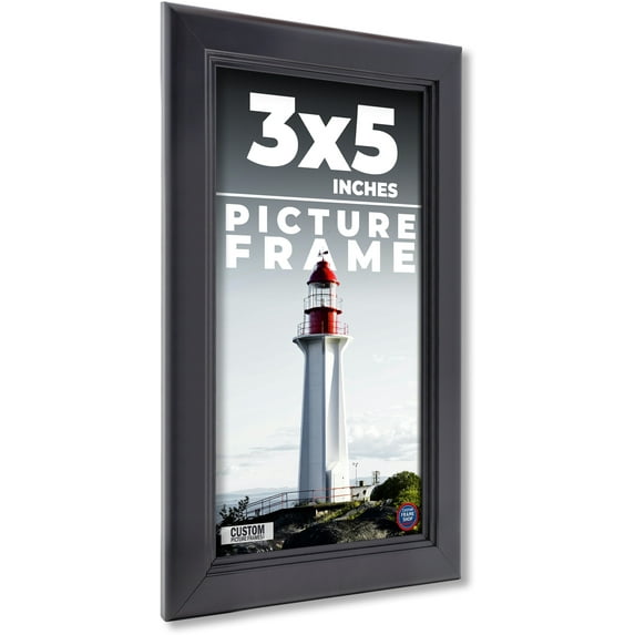3x5 IN Frame Black Passaggi Solid Wood Picture Frame Width 1.5 Inches | Interior Frame Depth 0.5