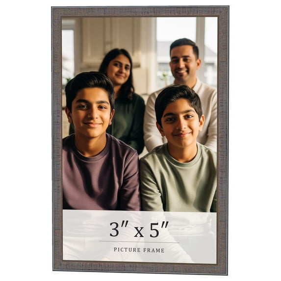 3x5 IN Frame Blue Kingsley Pewter Solid Wood Picture Frame Width 0.75 Inches |Interior Depth 0.5