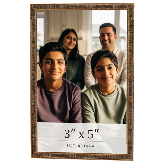 3x5 IN Frame Gold Kingsley Distressed Solid Wood Picture Frame Width 0.75 Inches | Interior Frame