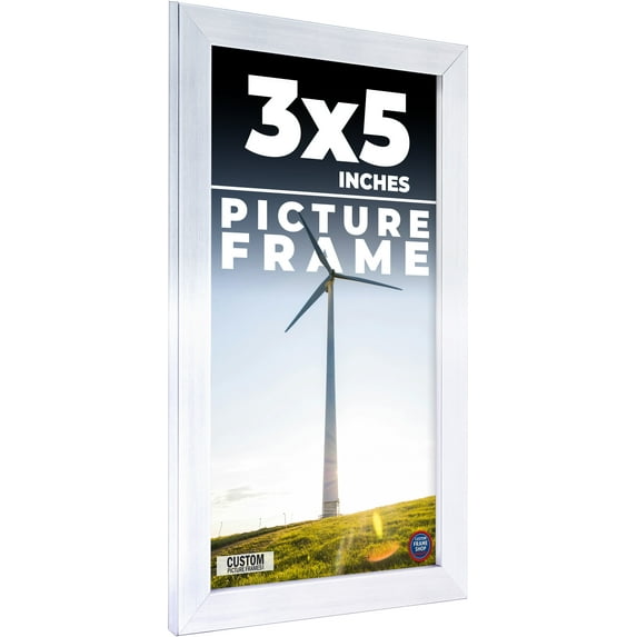 3x5 In Frame Silver Real Wood Picture Frame Width 0.75 inches | Interior Frame Depth 0.5 inches |