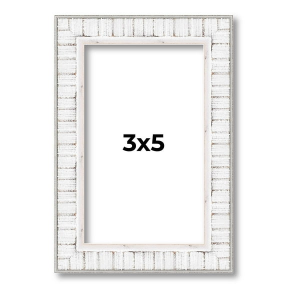 3x5 In Frame White Real Wood Picture Frame Width 0.75 inches | Interior Frame Depth 0.5 inches |