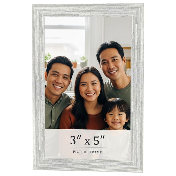3x5 In Frame White Real Wood Picture Frame Width 1.5 inches | Interior Frame Depth 0.5 inches |