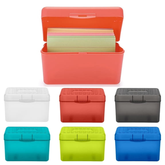3x5 Inch Index Card Holder – Plastic Storage Box with Locking Lid, Holds 250 Cards, Notecard Case for Flashcards, Recipes, Business Cards (5.5 x 3 x 3.5 in)