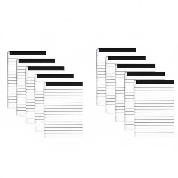 3x5 Inch Mini Notepads, 10 Pack Lined Memo Pads with 30 Sheets Each, Small Pocket Notebooks for Work Conference Journaling, Travel Idea Recorder, White