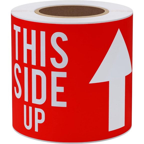 3x5 Inch This Side Up Warning Stickers for Shipping and Packing Total 100 Per Roll