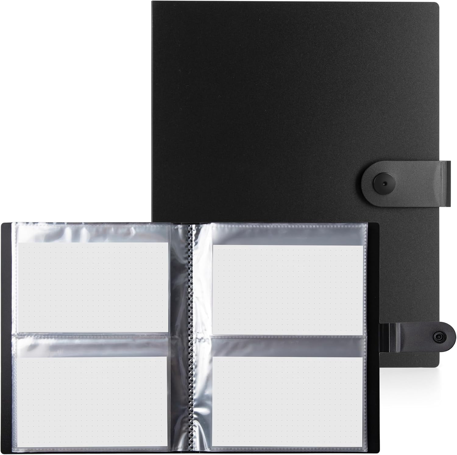 Sutter Signs 3x5 Index Card Holder Binder - 96 Pocket Flash Card Organizer Notebook with Clear Sleeves & Snap Closure (Black) Sutter Signs 3x5 Index Card Holder Binder - 96 Pocket Flash Card Organizer Notebook with Clear Sleeves & Snap Closure (Black)