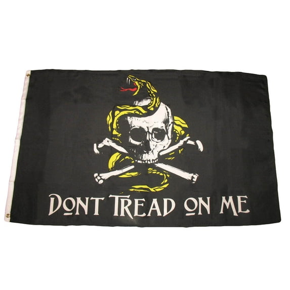 3x5 Jolly Roger Pirate Gadsden Don't Tread On Me Premium Flag Grommets 100D