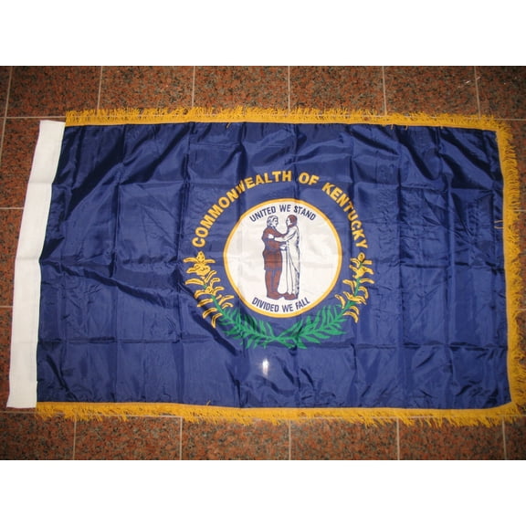 3x5 Kentucky State Poly Nylon Sleeve w/ Gold Fringe Flag 3'x5' Banner