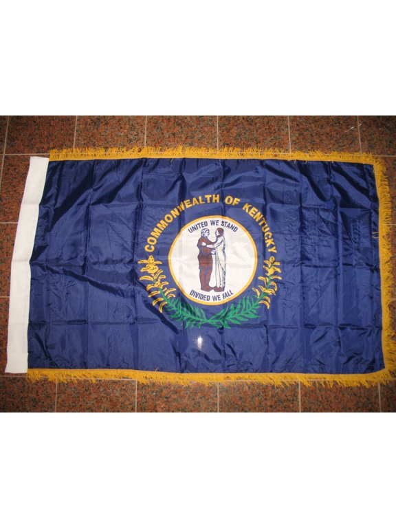 3x5 Kentucky State Poly Nylon Sleeve w/ Gold Fringe Flag 3'x5' Banner