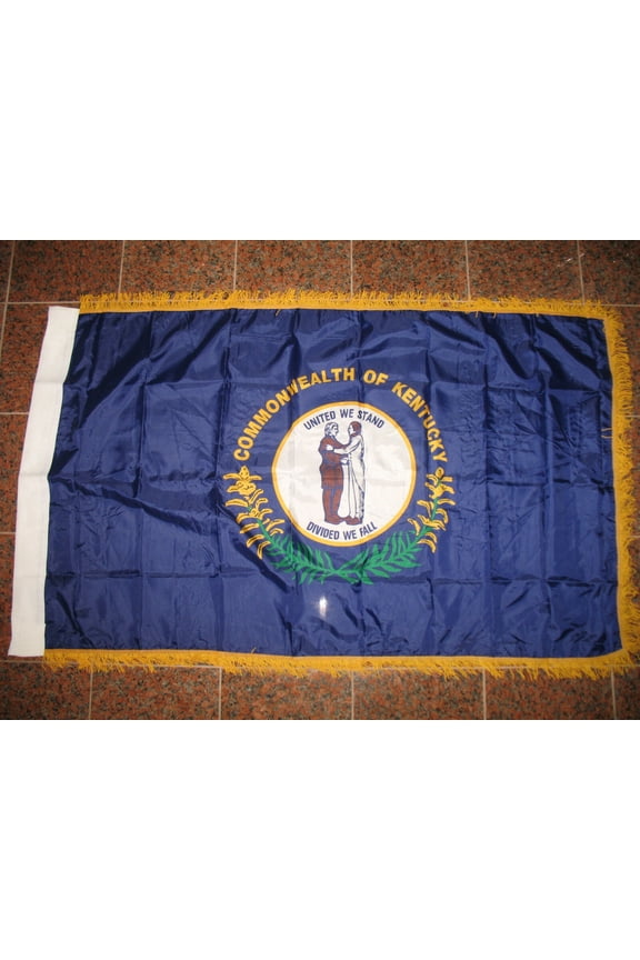 3x5 Kentucky State Poly Nylon Sleeve w/ Gold Fringe Flag 3'x5' Banner