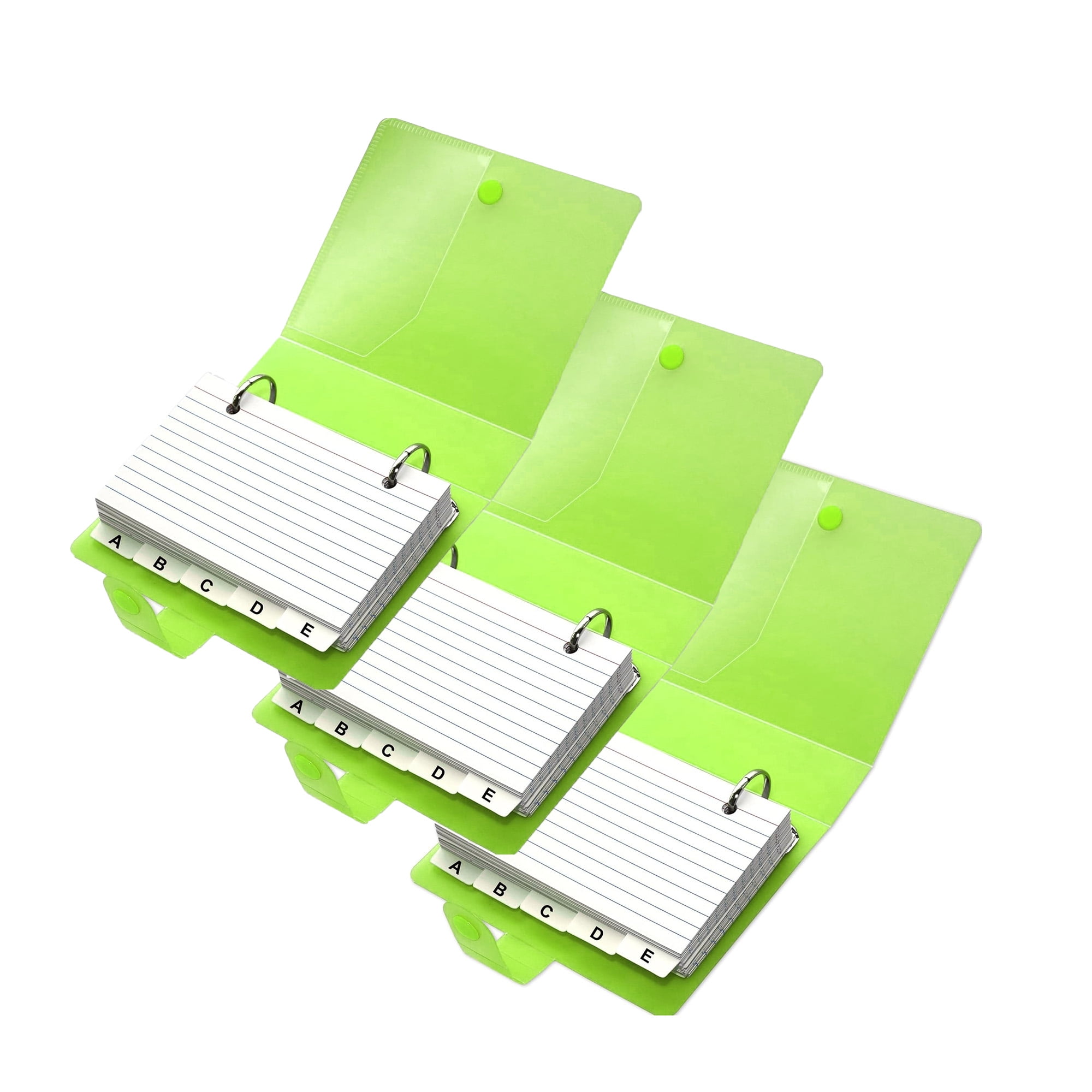 3x5 Lined Index Cards with Ring Binder Holder and Dividers, 100 Ruled ...