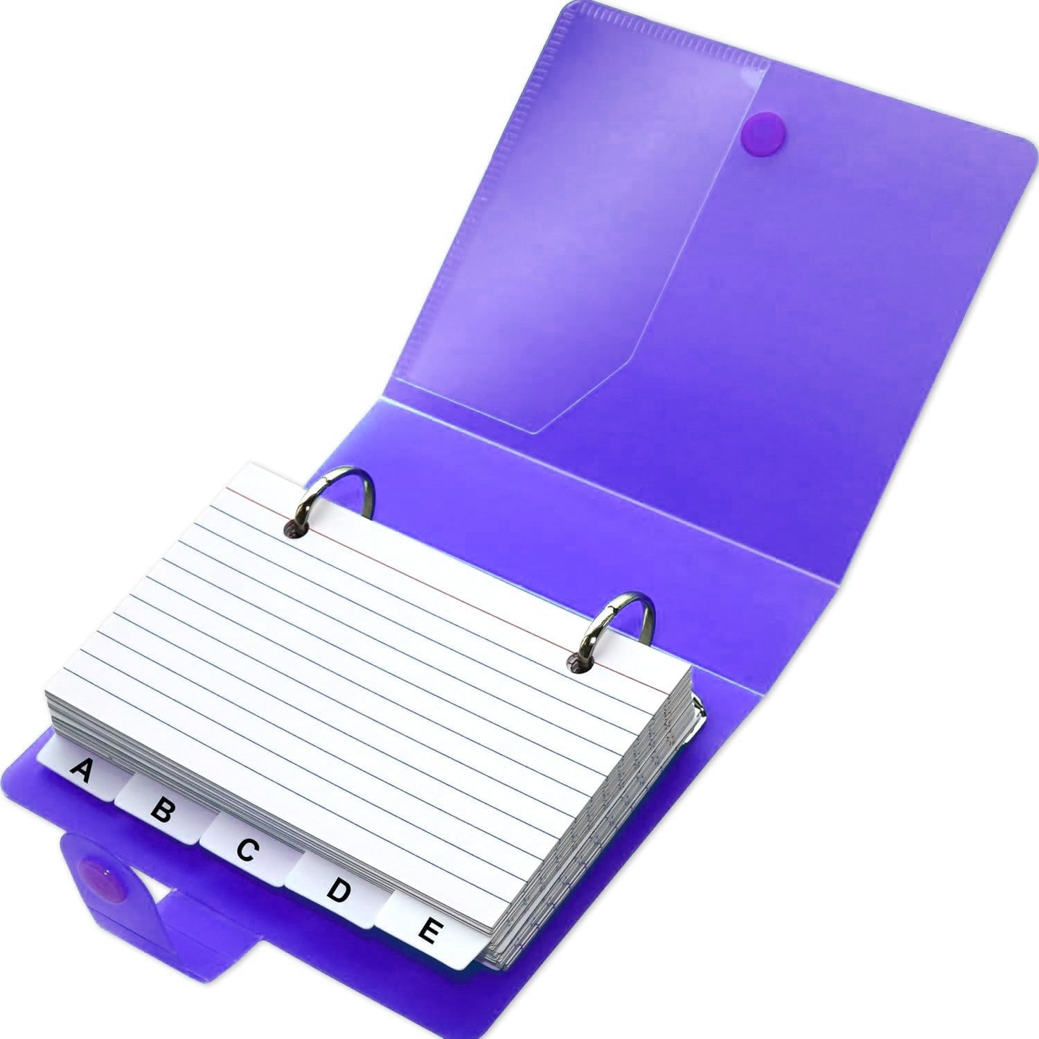 3x5 Lined Index Cards with Ring Binder Holder and Dividers, 100 Ruled ...