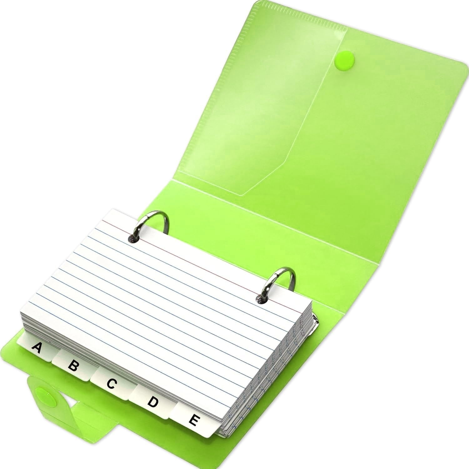 3x5 Lined Index Cards with Ring Binder Holder and Dividers, 100 Ruled ...
