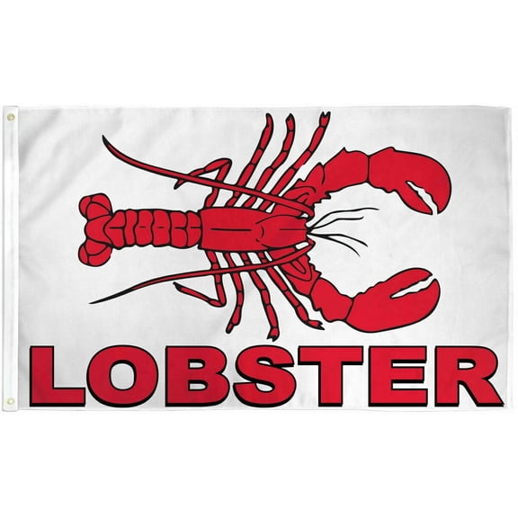 3x5 Lobster Seafood Banner Sign Bandera Mariscos Lobster Food Flag 100D