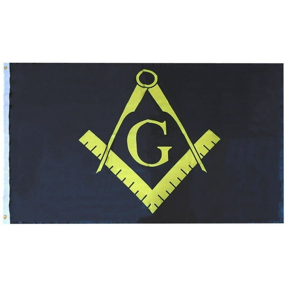 3x5 Mason Masonic Black & Yellow Premium 68D polyester Nylon Flag.