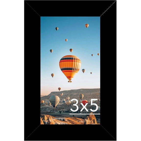 3x5 Picture Frame Black for Tabletop, 3 x 5 Photo Frame with Shatter Resistant Plexiglass, Sturdy 3 by 5 Poster Frame, Black