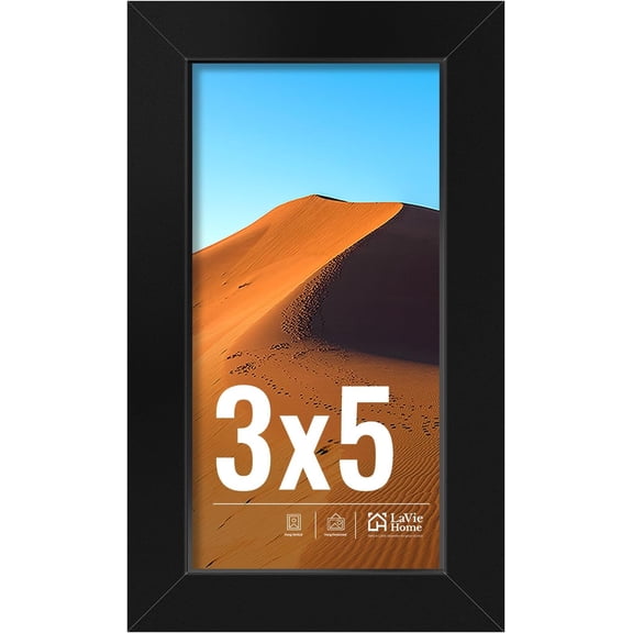 3x5 Picture Frame for Wall Display, 3x5 Black Picture Frame with HD Plexiglas, 3 x 5 Frame 1 Pack, Display Frame for Vertical or Horizontal, Classic Collection