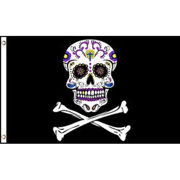 3x5 Pirate Sugar Skull JR Flag 3'x5' Banner Brass Grommets Day of the Dead 100D