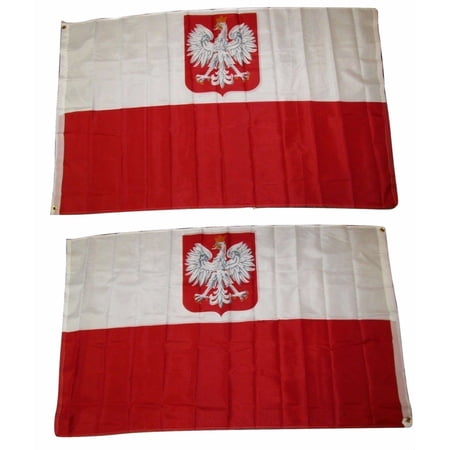 3x5 Poland Polish Polska Eagle 2 Faced Double Sided 2-ply Polyester Flag