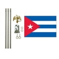 thumbnail image 1 of 3x5 Polyester Cuba Flag with 6 foot Pole Kit; Contains a 3x5 Polyester Flag, a 6 foot long 3/4inch Diameter Aluminum Pole and a Bracket, 1 of 1