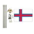 thumbnail image 1 of 3x5 Polyester Faroe Islands Flag with 6 foot Pole Kit; Contains a 3x5 Polyester Flag, a 6 foot long 3/4inch Diameter Aluminum Pole and a Bracket, 1 of 1