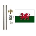 thumbnail image 1 of 3x5 Polyester Wales Flag with 6 foot pole Kit; Contains a 3x5 Polyester Flag, a 6 foot long 3/4inch Diameter Aluminum Pole and a Bracket, 1 of 1