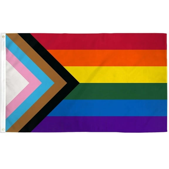 3x5 Progress Pride Rainbow Polyester Flag Banner LGBTQ