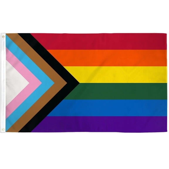 3x5 Progress Pride Rainbow Polyester Flag Banner LGBTQ
