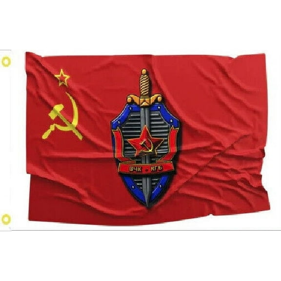 3x5 RUSSIA KGB Polyester Red Flag.