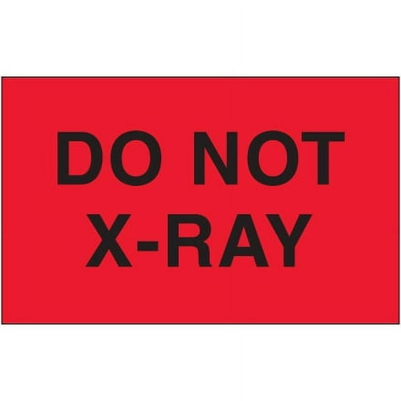 3" x 5" - "Do Not X-Ray" (Fluorescent Red) Labels - 500 Per Roll