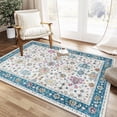thumbnail image 1 of Dowellia Rugs for Bedroom,3x5 Rug Ultra Soft Washable Rug, Non Slip Area Rug Indoor Entrance, Stain Resistant Rugs for Living Room Bedroom, Vintage Home Decor Area Rugs, Indigo, 1 of 6