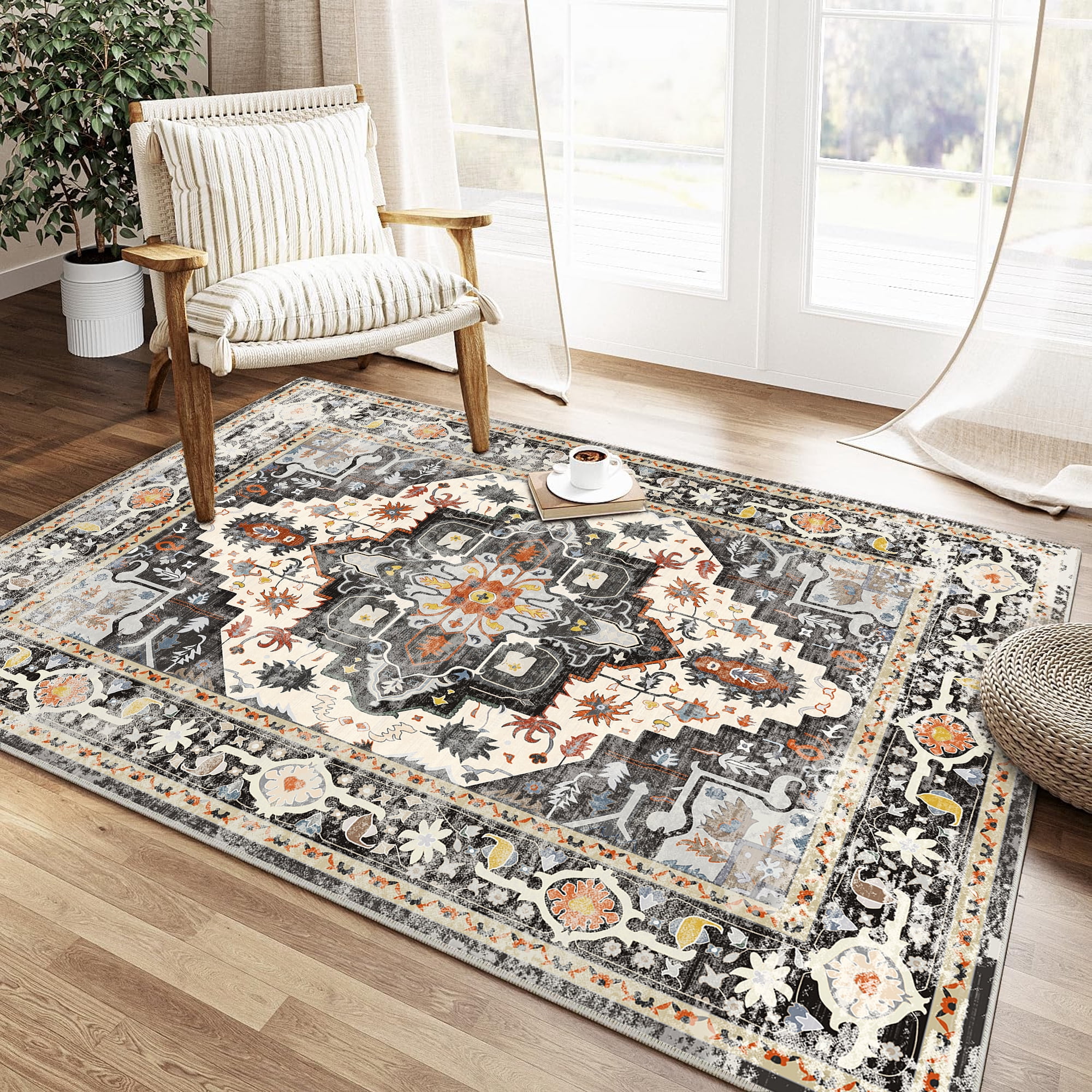 3x5 Rug Ultra Soft Washable Rug, Non Slip Area Rug Indoor Entrance ...