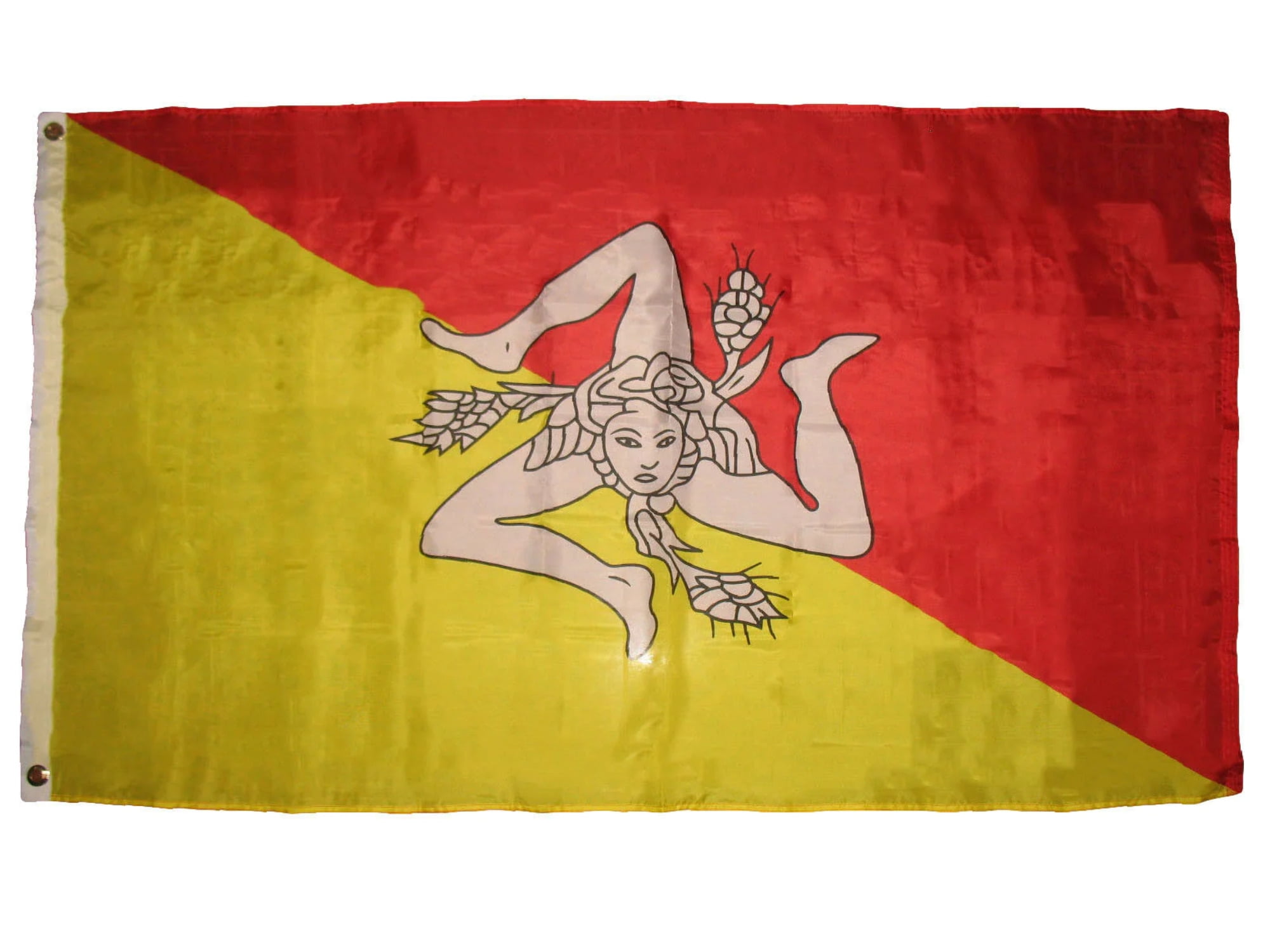 3x5 Sicily Flag 3'x5' Sicilian Nylon / Poly Blend Banner Grommets Fade Resistant