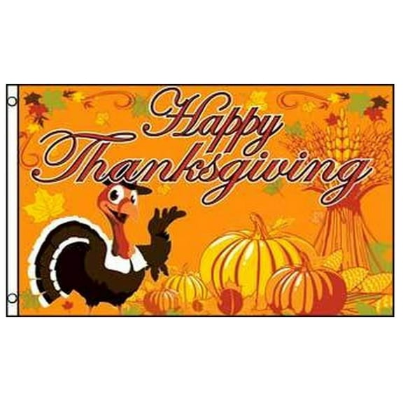 Happy Thanksgiving Turkey Flag 3x5ft Poly