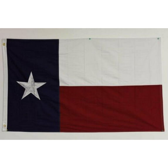 3x5 State of Texas Embroidered Sewn Cotton Flags 100% USA Hand Made w/ Grommets