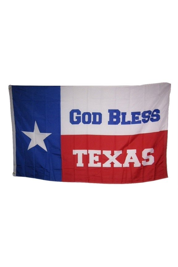 3x5 State of Texas God Bless Religion Christian Rough Tex Knitted flag 3'x5'