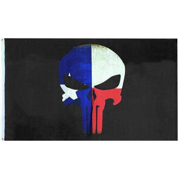 3x5 Texas State Flag Demon Skull Black 100D 3'x5' Woven Poly Nylon Flag Banner