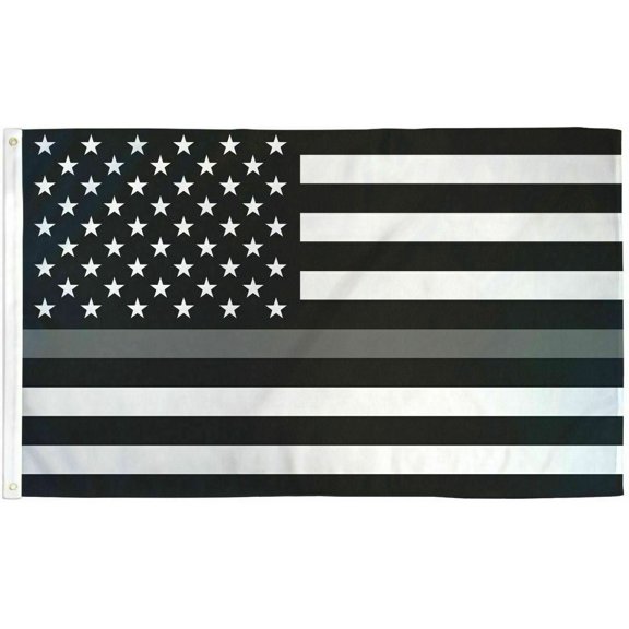 3x5 Thin Gray Line Flag Support Corrections Officers Thin Line Flag Grey Line US