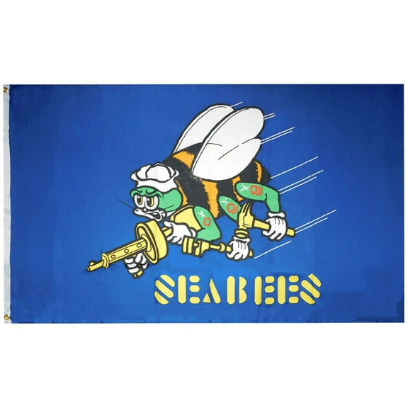 3x5 U.S. Navy Seabees Blue Polyester Flag