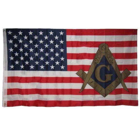3x5 USA American Mason Masonic Lodge Polyester Flag 3'x5' Banner Grommets