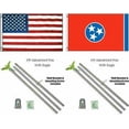 thumbnail image 2 of 3x5 USA American & Texas State Flag Set – Premium Polyester – Aluminum Pole Kit With Gold Ball Top 2 of 5