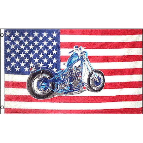 3x5 USA Bike Motorcycle Motor Cycle Chopper 3'x5' Flag House Banner Grommets