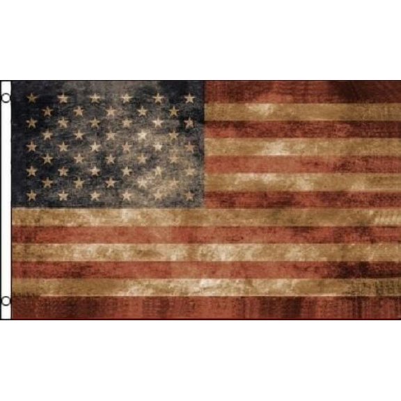 3x5 USA Flag Tea Stained American Banner Distressed Old VERY QUICK SHIPPING