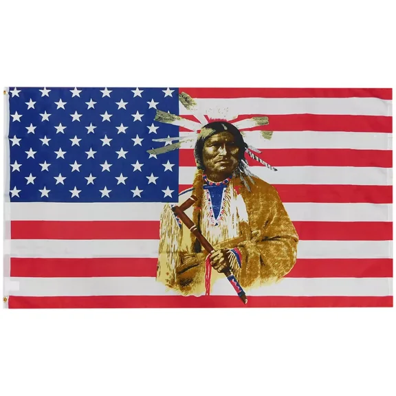 3x5 USA Indian Peace 100D Woven Poly Nylon 3'x5' Flag Banner