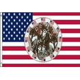 thumbnail image 1 of 4 Wolves in Ring of Flags 3x5 ft USA US United States America Wolf American Four, 1 of 3