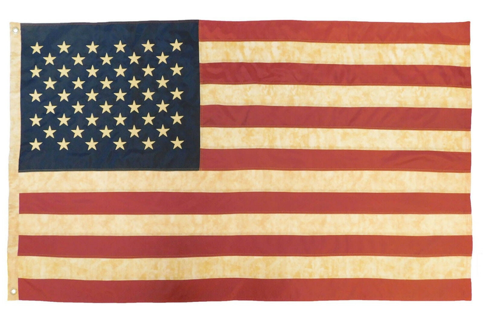 3x5 Vintage American Flag Embroidered Tea Stained USA 50 Star 210D Oxford Flag